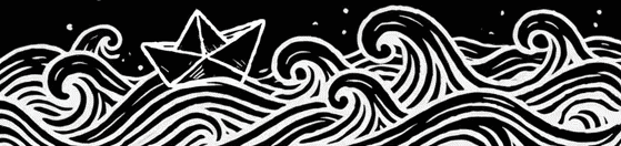 Animated boat and waves